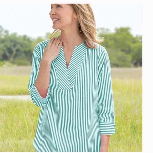Foxcroft Tops Euc Foxcroft Appleseeds Tunic Top Womens Turquoise